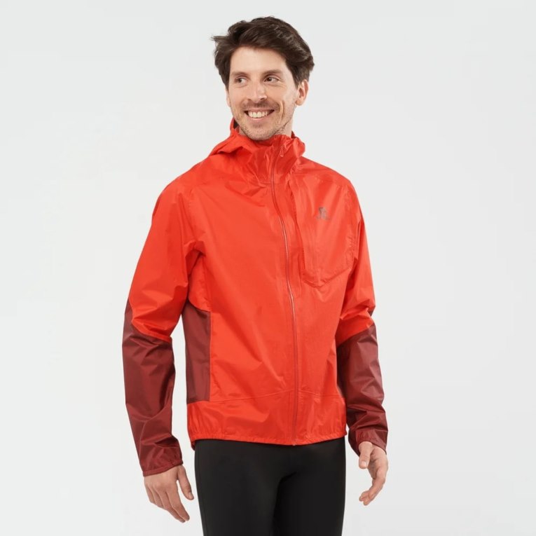 Chaquetas Shell Salomon Bonatti Impermeables Hombre Rojos | MX GWZQ592